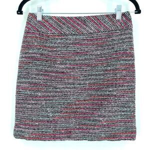 Loft Tweed multicolor mini skirt size 2 petite pink & blue‎ colorful career